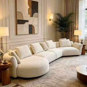 YIZUO | Minimalist Design Arc Sofa Fabric Multifunctional