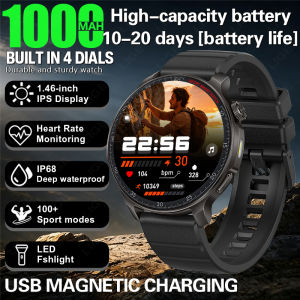 LIGE | Đồng Hồ Thông Minh Thể Thao Bluetooth LIGE 1000mAh Dung Lượng Cao Theo Dõi Sức Khỏe Nam Giới Chống Nước IP68 Tích Hợp Đèn Pin Và Chức Năng Gọi Điện