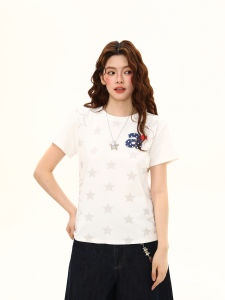 WILDAZI | American Retro Star Polka Dot Slim Fit T-shirt