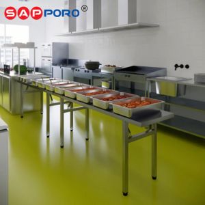 SAPPORO LEIWEN - Meja Stainless Lipat Dapur Restoran dan Laboratorium | Meja Lipat Multifungsi | Portable Folding Stainless Steel Table