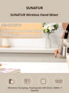 SUNATUR Wireless Rechargeable Electric Egg Beater Handheld Cream Whisk for Home Baking Philippines