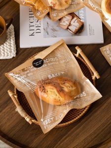 Bakery Bread Slicing Packaging Bag Kraft Paper European Style Pineapple Bun Toast Sandwich Transparent Baking Pastry Bag