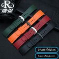 สายนาฬิกาผ้าฝ้ายกันน้ำสำหรับ Seiko 5 สายยางกันน้ำสำหรับผู้ชาย สายนาฬิกาแบบหนาปานกลาง สายรัดยางกลางแสง. 