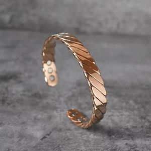 Twist Pattern Copper Bracelet for Women Bio Therapy Anti Arthritis Pain Relief Adjustable Health Jewelry Gift