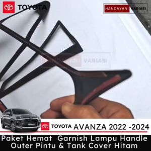 Set Garnish Depan Belakang Handle Outer Tank Cover Toyota Avanza 2022 Hitam Varian