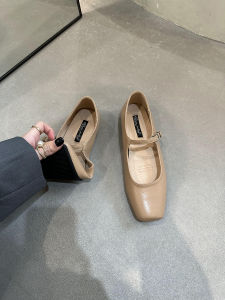 Silver Color Vintage Square Head Womens Shoes Fairy Style Low Heel Mary Jane Shoes Daily Wear Comfortable Fashion Footwear