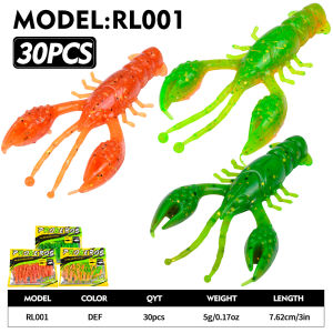 PROBEROS 30 Chiếc Tôm Càng Đắng Mồi Nhựa Mềm Crawfish Lure Silicone Nhân Tạo Texas Rig Cho Bass Nước Ngọt Câu Cá