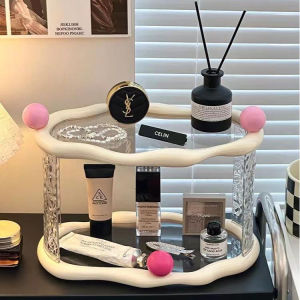 Elegant Desktop Makeup Storage Box Perfume Organizer Bathroom Vanity Shelf Bedroom Cosmetics Holder Seiko Storage Rack