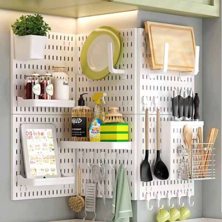 Pegboard Organizer Wall storage rack/Kitchen Rack Compatible with