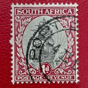 Koleksi Prangko kuno Afrika selatan Jadul 1 penny Tahun 1926-1927 USED