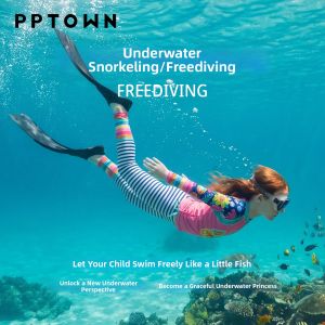 PPTOWN | Sun Protection Quick-Dry Children Girls Long Sleeve Swimsuit