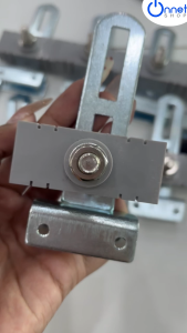 แม่เหล็กหยุดมอเตอร์ ประตูบานเลื่อน พร้อมขายึด สำหรับมอตอร์ ALBANO สีเทา