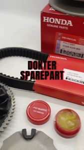 KVB (PAKET 5 CVT) RUMAH ROLLER ASSY + PULLY ASSY + VANBELT + KIPAS LAWAN + BONUS GEMUK / VARIO KARBU