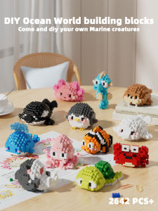 Creative and colorful Marine animal building blocks mini building block toys Marine life toys Christmas gifts room decorations