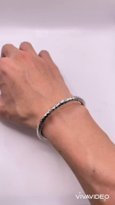 Vòng tay chạm caro dày 6 li màu trắng có khóa titan không phai không rỉ sét cho nam và nữ trangsucmoiluatuoi.RIN