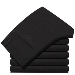 Black Suit Pants for Men Spring and Autumn Stretchy and Non-Ironing Office Trousers Slim Fit Formal Pants for Men Dress Pants