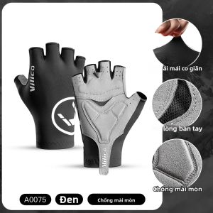 Lưới Thoáng Khí Mùa Hè Găng Tay Đi Xe Đạp Nửa Ngón Tay Chống Trơn Trượt Tập Gym Câu Cá Yoga Co Giãn Thể Thao Găng Tay Xe Đạp Dành Cho Nam Nữ