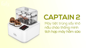 Máy tiệt trùng sấy khô bình sữa tích hợp máy hâm sữa FATZ BABY Captain 2 FB4315SL thêm chức năng nấu chậm và hấp tiện lợi
