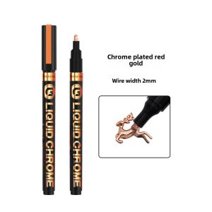 Electroplating Marker Pen Mirror Reflective Silver Paint Fixer Gold Chrome Pen Waterproof Scratch Repair Model Painting Brush