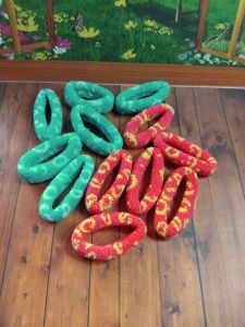 1 lusin (12) ikat rambit donat ring bintik ikat rambut anak anak dan dewasa