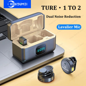 Kebidumei | Wireless Lavalier Microphone 2.4G Wireless Microphone Magnetic Suction Microphone Dual Noise Reduction Mic For Video Recording