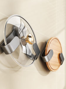 Giá Để Nắp Nồi Xoay Gắn Tường Không Cần Đục Lỗ Đa Năng Nhà Bếp Giá Để Đĩa Đựng Rau Củ Quả Giá Để Đĩa Đựng Thịt Giá Để Đĩa Đựng Thực Phẩm