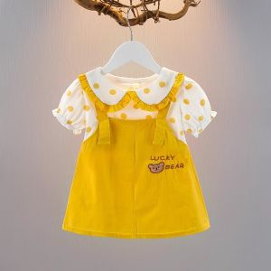 JIFANPAUL | Stylish Toddler Girls Dress Cotton Short Sleeve