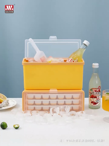 Homepeas® Large Ice Cube Tray Maker 42 Holes With Lid Food Grade Silicone Ice Mold With Storage Frozen