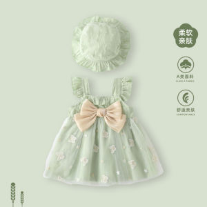 Princess Style Cotton Summer Dress Infant Girls One Year Old Birthday Dress Baby Girl Spring Clothes A-Line Skirt Lightweight Breathable