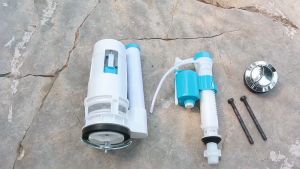 3Pcs Toilet Flush Valve Set Adjustable Height Double Button Connected Toilet Tank Repair Kits