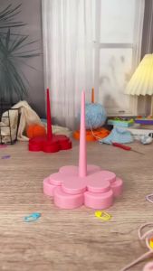 Flower Yarn Holder Spinning Knitting Tools Beginner Crochet Accessories Stand Sewing Thread Spool Wool Ball Winder Stand Tool