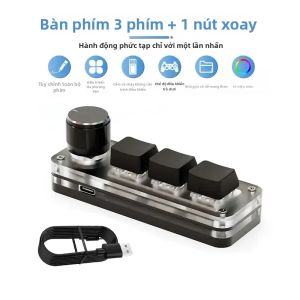 Bàn Phím Cơ Mini RGB 3/6 Phím USB Chơi Game Di Động Nút Lập Trình Tùy Chỉnh Cho Photoshop Chức Năng Macro