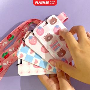 Flashee ID Card Korea Lucu Lanyard Gantungan Kartu Motif Baru Gaya Korea