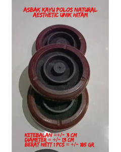 Asbak Kayu Polos Natural Aesthetic Unik Hitam