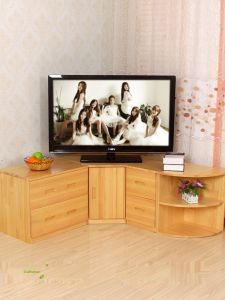 Rustic Solid Wood TV Cabinet for Bedroom Corner Storage Lowboy Console Table Living Room Kitchen Movable Customizable Furniture