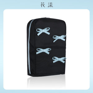 กระเป๋าเครื่องสำอางขนาดใหญ่ลายผีเสื้อหลากสี จัดระเบียบเครื่องสำอาง กระเป๋าเครื่องแต่งหน้าแบบตั้งได้ ช่องสิ่งทอหลายช่อง