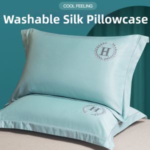 MINGSHA | Embroidered Ice Silk Pillowcase 48x74cm