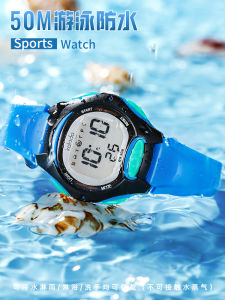 Childrens Waterproof Shockproof Sports Watch Night Light Digital Display Rubber Band Boys Girls Electronic Wristwatch for Kids