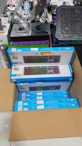 HP K100 คีย์บอร์ดเกมส์ hp Gaming Keyboard ไฟ RGB แบบเต็ม Black Lite