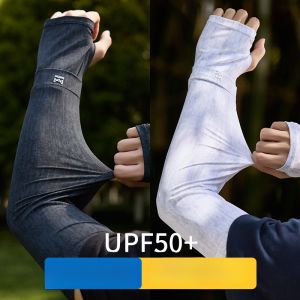 MiiOW | Mens Ice Sleeve Cool Sensation Breathable UV Protection Long Sleeve Cycling Driving Outdoor Fishing Sunscreen Sleeve Covers