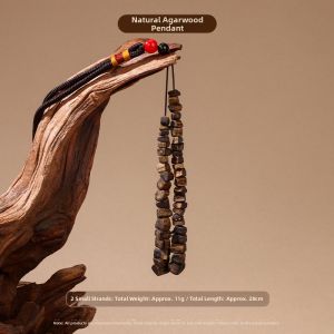 MEIZHENXIANG | Natural Agarwood High Oil Qinan Carrying Pendant Car Hanging Decoration DIY Bracelet