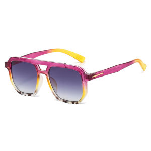 2025 Double Beam Square Sunglasses Men Women Line Decoration Suitable for All Aviation Style Sun Shades