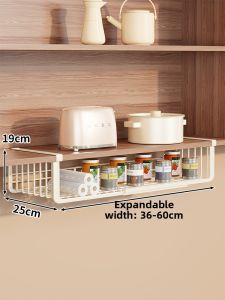 Cabinet Organizer Hanging Rack Expandable Storage Basket