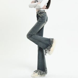 High Waist Flared Jeans Womens Autumn Fashion 2025 plus Size Big MM Slim Small Height Flared Pants Cotton Stretch Denim