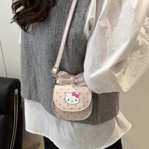 2025 New Hellokitty Cartoon Mini Crossbody Bag Womens Versatile Commuter Single Shoulder Satchel Soft PU Leather Leisure