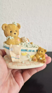 Cherished Teddies Betty having a bubble bath