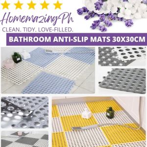 Homemazing Ph Bathroom Mat Anti Slip Waterproof Thick PVC 30x30cm | Bathroom Matting Rubber | Bathroom Mats Non Slip | Bathroom Mat Waterproof Rubber | Anti Slip Bathroom Mat | Anti Slip Rubber Mat | Anti Slippery for Tiles | Anti Slip Rubber Matting