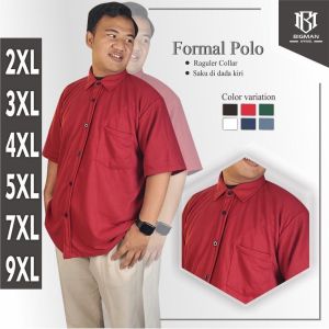 Kemeja Pria Lengan Pendek Polos Dewasa Formal Jumbo Big size Terbaru