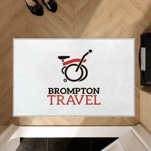 VIKAMA Brompton Bike Enthusiast Doormat Non Slip Wear Resistant Washable Entrance Rug for Cycling Lovers Indoor Home Decoration