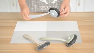 Cọ Rửa Đa Năng - Chà xoong nồi BÚI SẮT KHÔNG RỈ tay cầm cán dài sạch sẽ tiện lợi - cọ bếp cọ rửa bát đĩa  cước chùi nồ